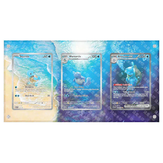 Dealdex Présentoir acrylique trois carte Pokémon – Carapuce - Carabaffe - Tortank - 151
